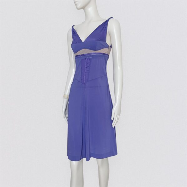 Vintage 00S ALBERTA FERRETTI - Purple silk midi dress with lingerie details