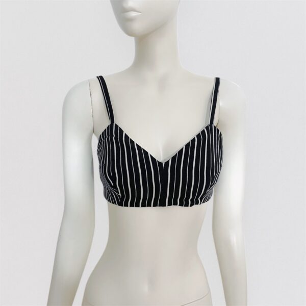 Vintage 90s DOLCE AND GABANNA - Black and white striped crop bustier 1