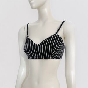 Vintage 90s DOLCE AND GABANNA - Black and white striped crop bustier