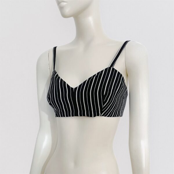 Vintage 90s DOLCE AND GABANNA - Black and white striped crop bustier