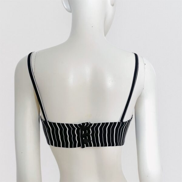 DOLCE AND GABANNA - Black and white striped crop bustier - Image 3