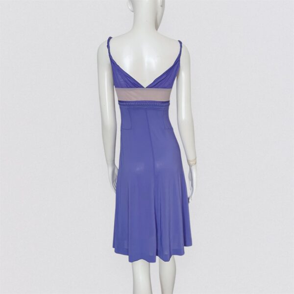 ALBERTA FERRETTI - Purple silk midi dress with lingerie details - Image 4