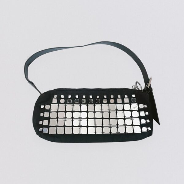 GIANFRANCO FERRE – mini square mirrors black shoulder bag - Image 2