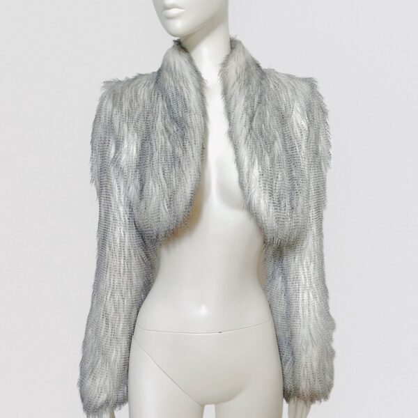 Vintage 90s TAKADA Grey faux fur cropped jacket 1
