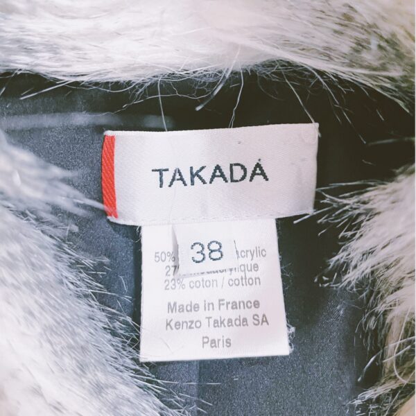 TAKADA – Grey faux fur cropped jacket - Image 4