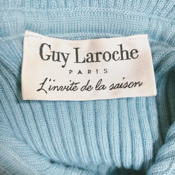 GUY LAROCHE – Ribbed light blue sleeveless turtleneck - Image 4