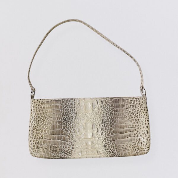 EMANUEL UNGARO beige crocodile effect leather baguette bag - Image 2