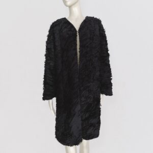 Vintage 00s EDWARD ACHOUR – Black lightweight textured coat