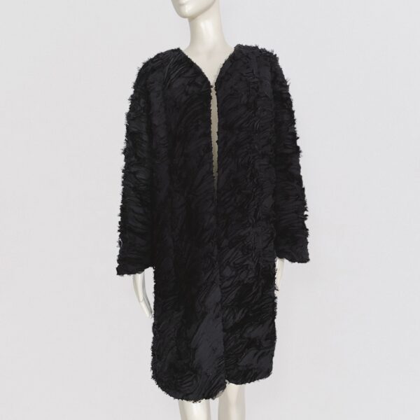 Vintage 00s EDWARD ACHOUR – Black lightweight textured coat