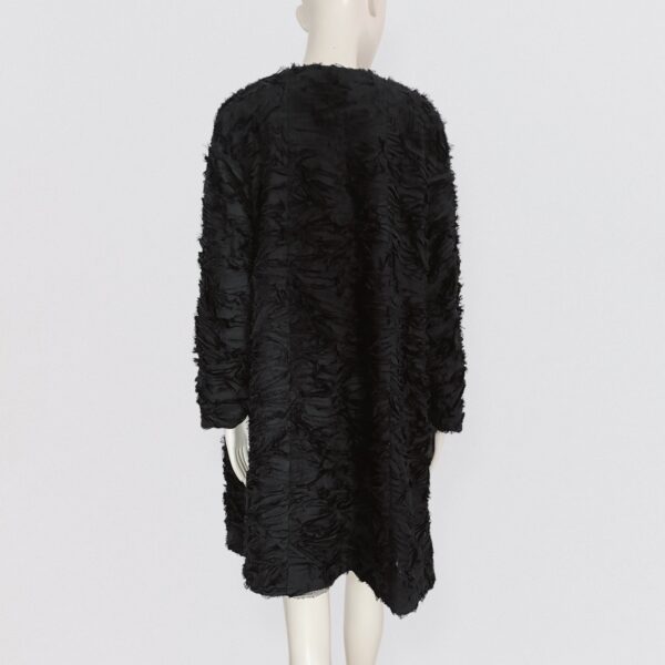 EDWARD ACHOUR – Black feather textured coat - Image 4