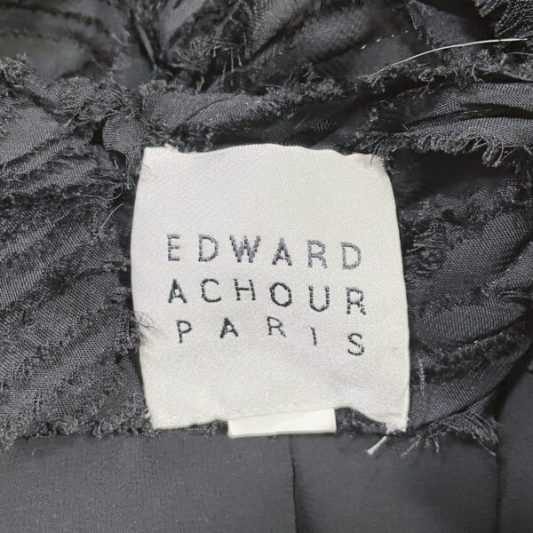 EDWARD ACHOUR – Black feather textured coat - Image 5