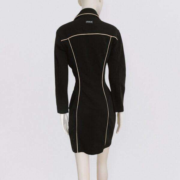 BYBLOS BLU – Black zip-up long sleeve bodycon dress - Image 3