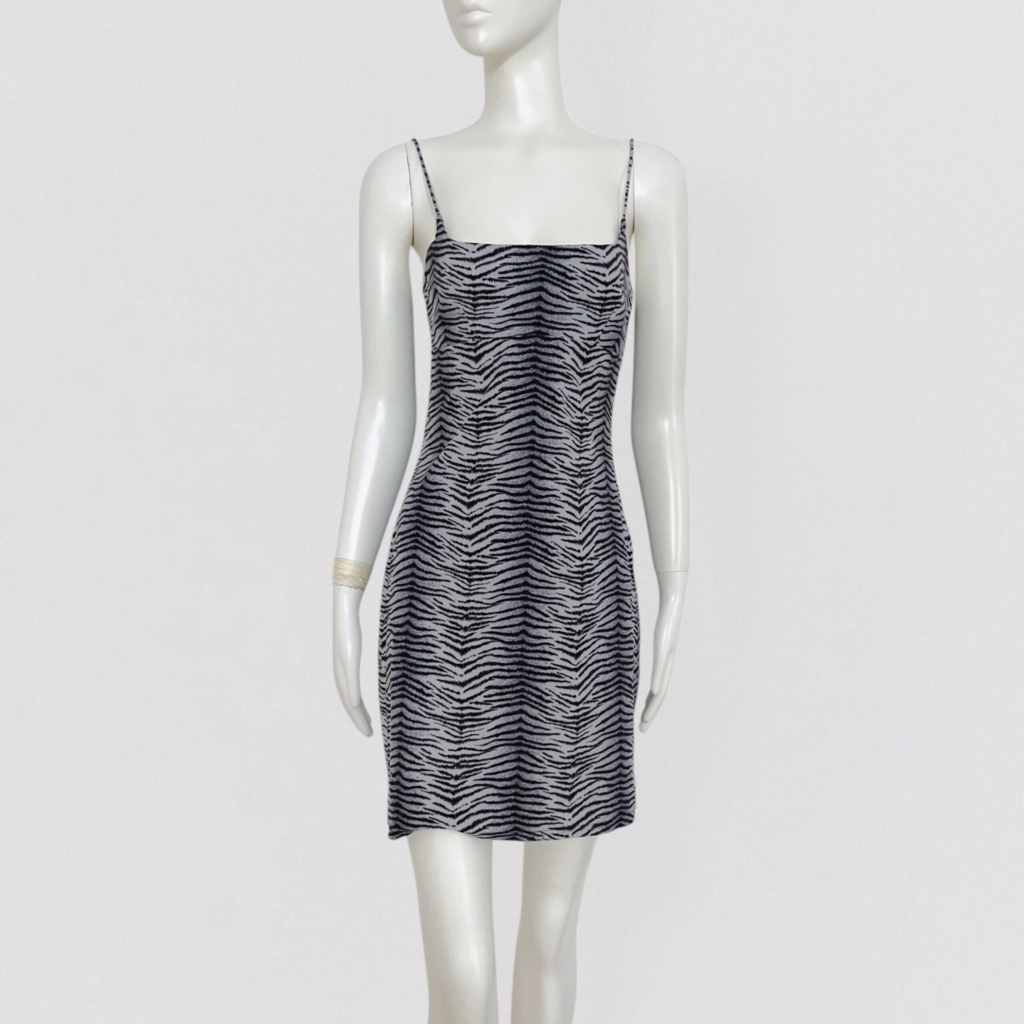 CAPUCINE PUERARI – Zebra print grey slip dress