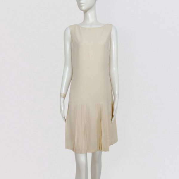 Vintage 00s BYBLOS White cream tennis style pleated dress tenniscore