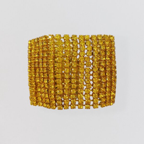 Vintage 00’s Gold tone & orange rhinestone cuff bracelet 1