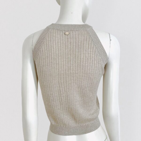 BYBLOS – Gold ribbed halter knit top - Image 3