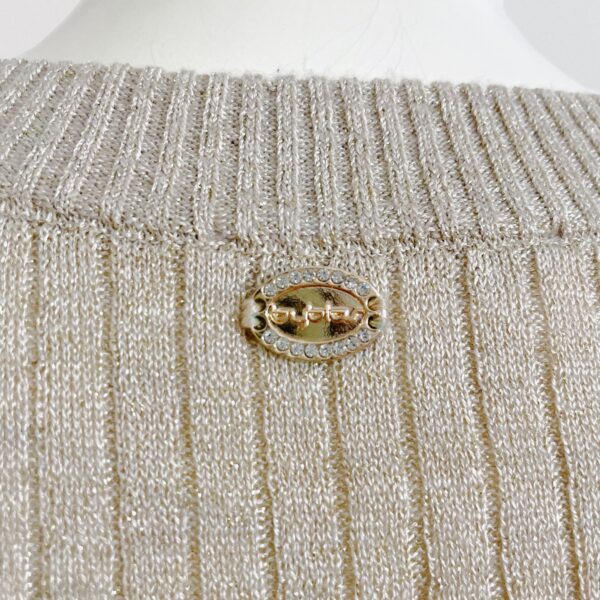 BYBLOS – Gold ribbed halter knit top - Image 4