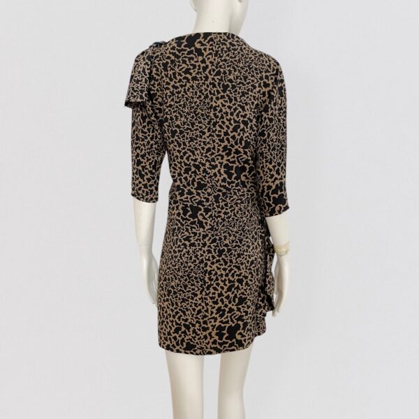 Vintage 90s ROCCOBAROCCO Brown Giraffe print silk mini dress 2