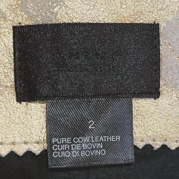 CHINE COLLECTION – Gold textured leather biker jacket - Image 7