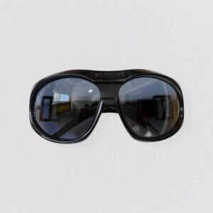 Vintage 00s Y2K GF FERRE Black shield sunglasses