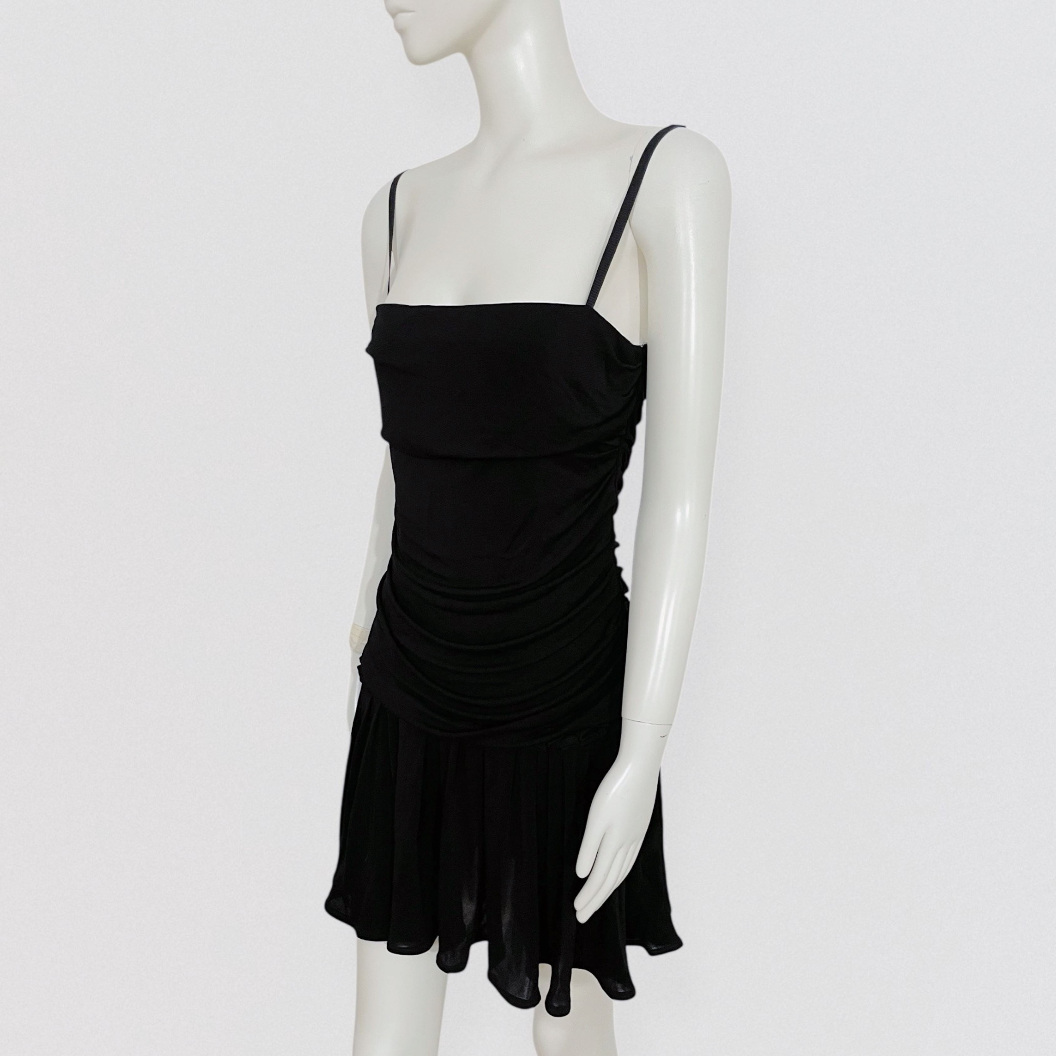 D&G vintage 00s Y2K black draped mini dress dolce gabanna
