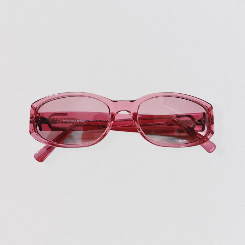 EMANUEL UNGARO – Pink rectangular sunglasses