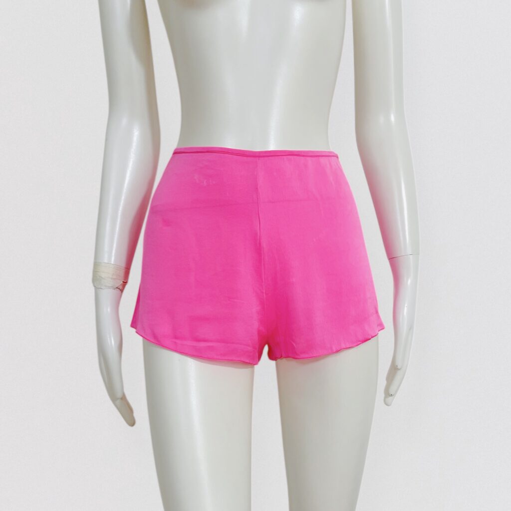 LANVIN – Neon pink silk mini shorts