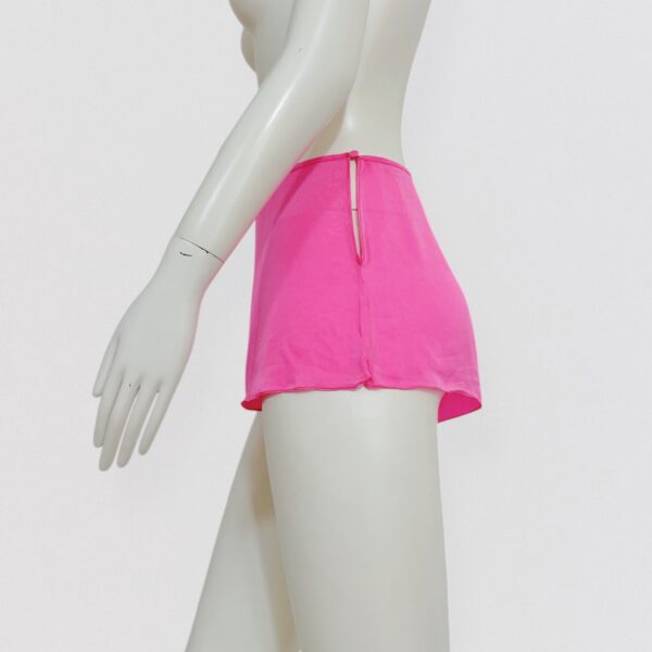 Vintage 00s LANVIN Neon pink silk mini shorts Y2K Hot pant