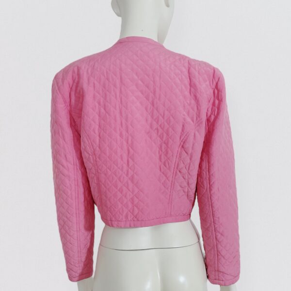 EMANUEL UNGARO – baby pink quilted silk cropped jacket - Image 5