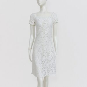 Vintage 00s MARIELLA BURANI White lace midi dress