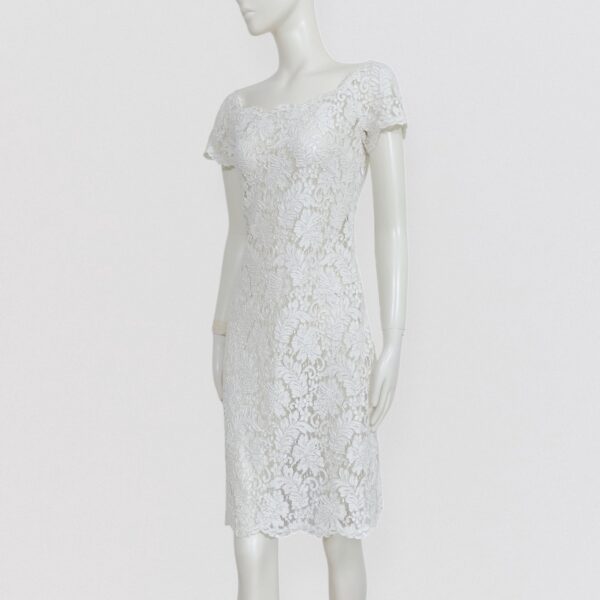 Vintage 00s MARIELLA BURANI White lace midi dress Bridal