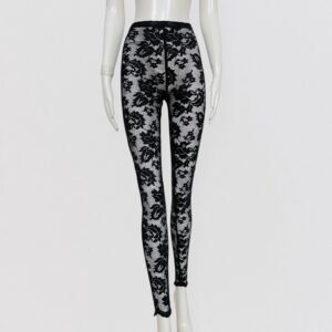 Vintage 90s GEORGES RECH Black lace leggings 80s