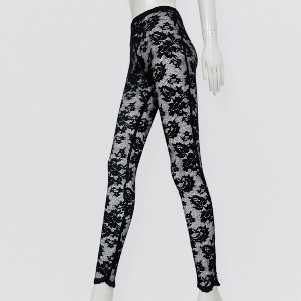 Vintage 90s GEORGES RECH Black lace leggings 80s 2