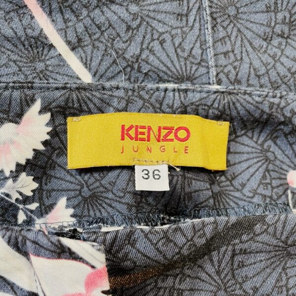 KENZO JUNGLE – floral printed flare capri pants with integrated belt - Image 5