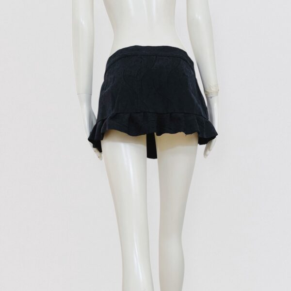 D&G – black micro miniskirt with pink satin bow & pearls details - Image 4