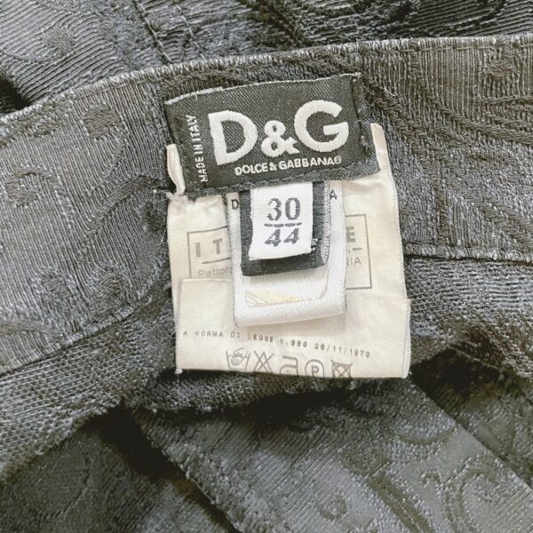D&G – black micro miniskirt with pink satin bow & pearls details - Image 5