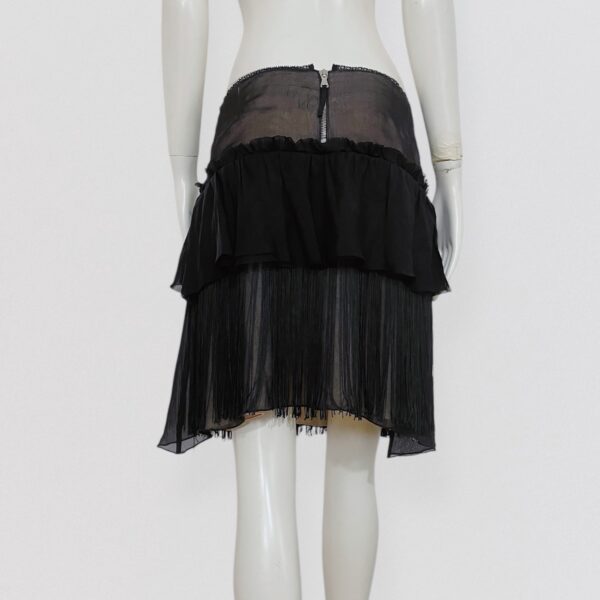 D&G – Black silk skirt with ruffle and fringes detail - Image 4