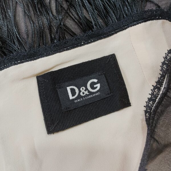 D&G – Black silk skirt with ruffle and fringes detail - Image 5