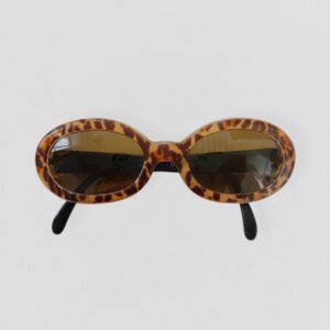 Vintage 00s LOLITA LEMPICKA Oval brown tortoiseshell sunglasses