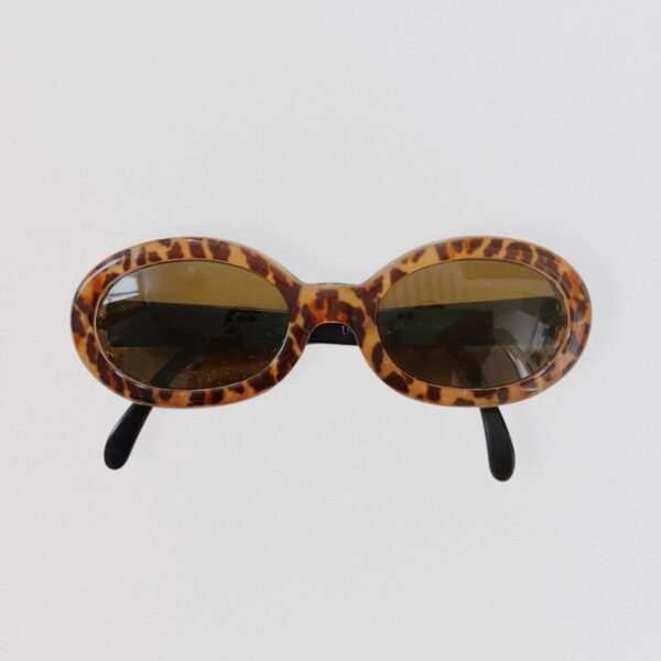 Vintage 00s LOLITA LEMPICKA Oval brown tortoiseshell sunglasses