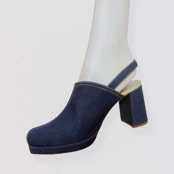 AMELIE PICHARD – High heel denim mules with pocket & buckle Detail - Image 5