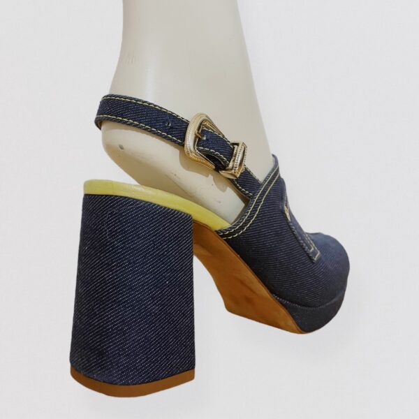AMELIE PICHARD – High heel denim mules with pocket & buckle Detail - Image 7