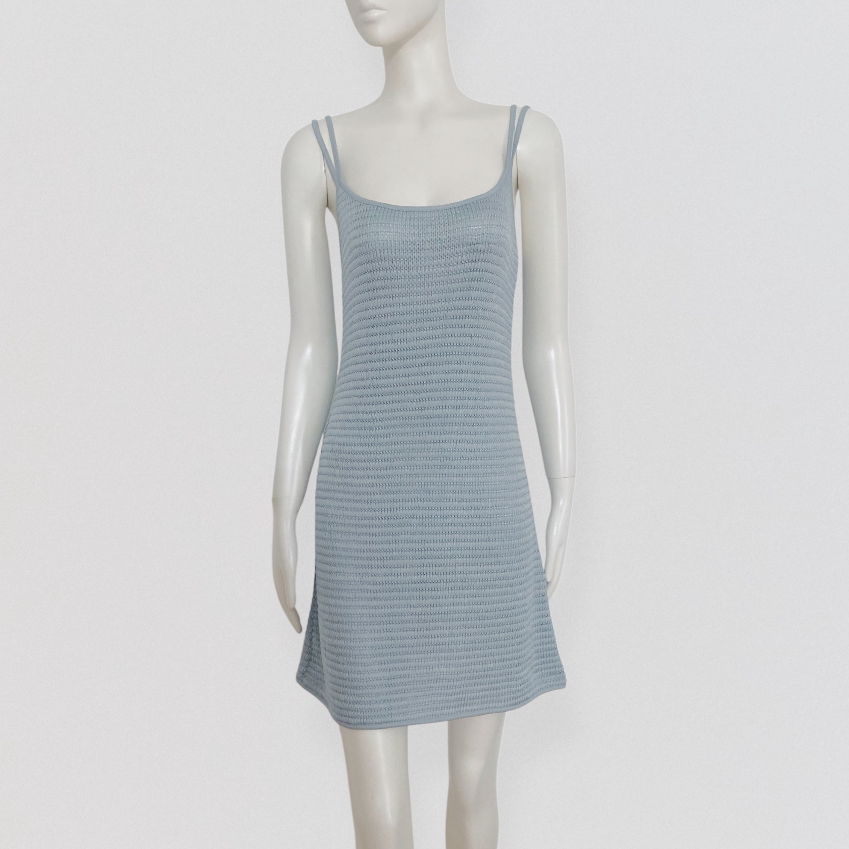 Vintage 90s LA PERLA Silver grey knit mini dress 1