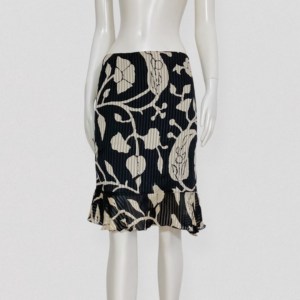 MARIELLA BURANI vintage F/W 2002 Black silk midi skirt with beige floral print