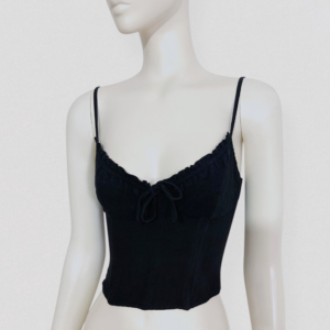 LOLITA LEMPICKA vintage 90s Black crop corset top