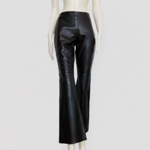 Vintage 90s black leather flared pants