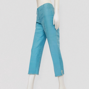 Vintage 00s blumarine Turquoise embellished silk trousers