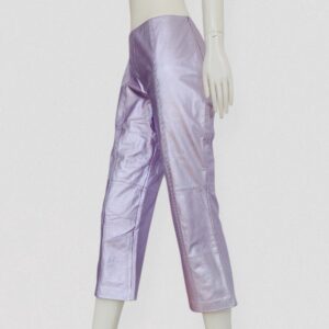 Vintage 00s Y2K ESCADA Iridescent pink leather cropped pants