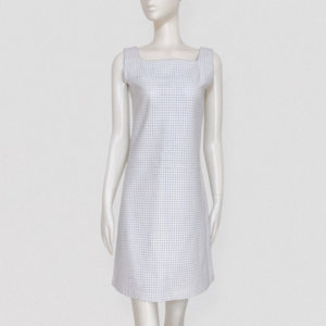 Vintage 90s ICEBERG White perforated leather mini dress