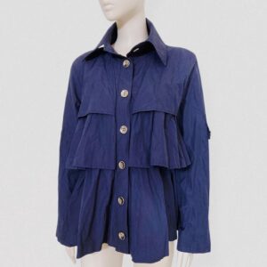 Vintage 90s RINASCIMENTO Navy blue windbreaker jacket with ruffles